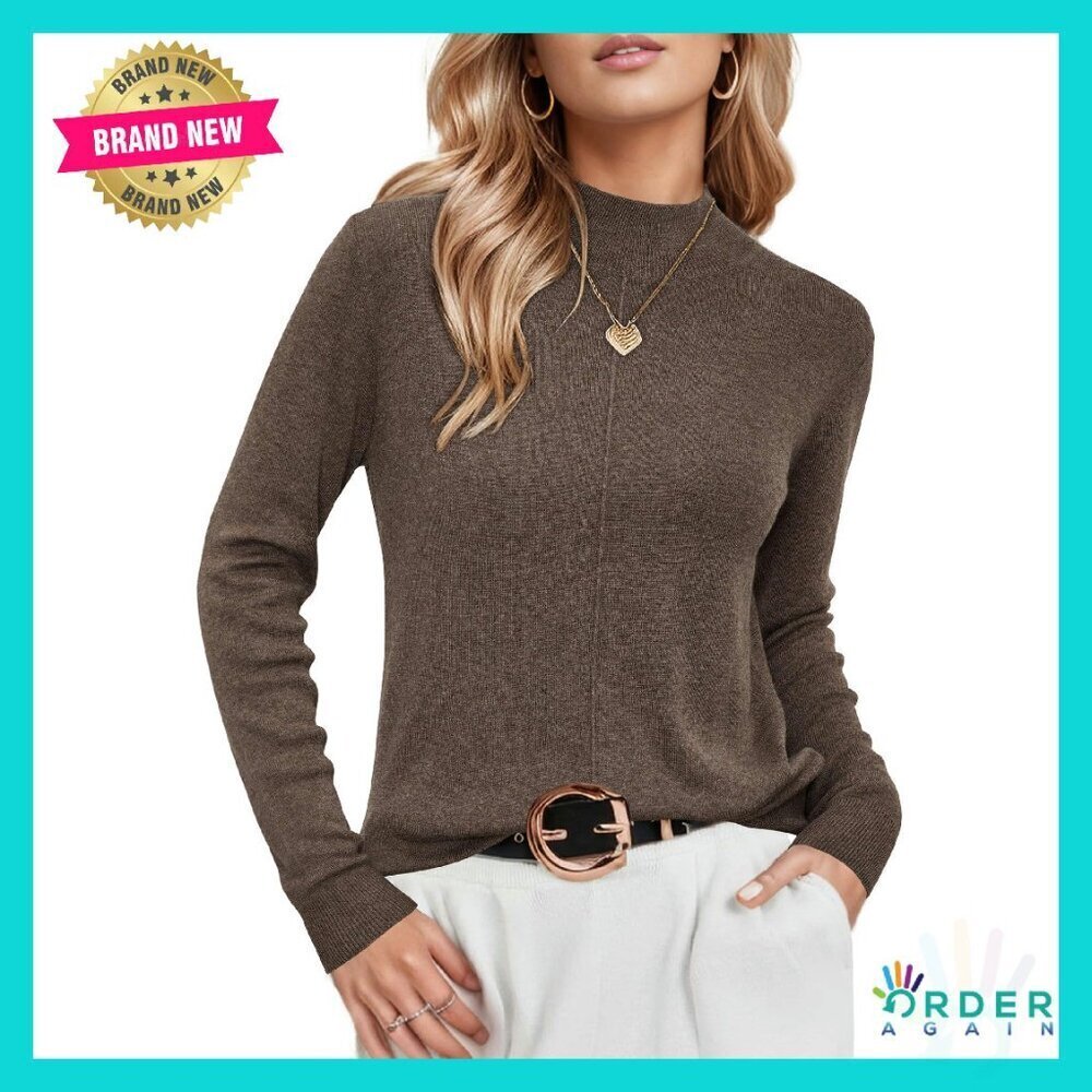 Wool Blend Mock Neck Sweater Elegant Minimal Chic Business Casual Pullover